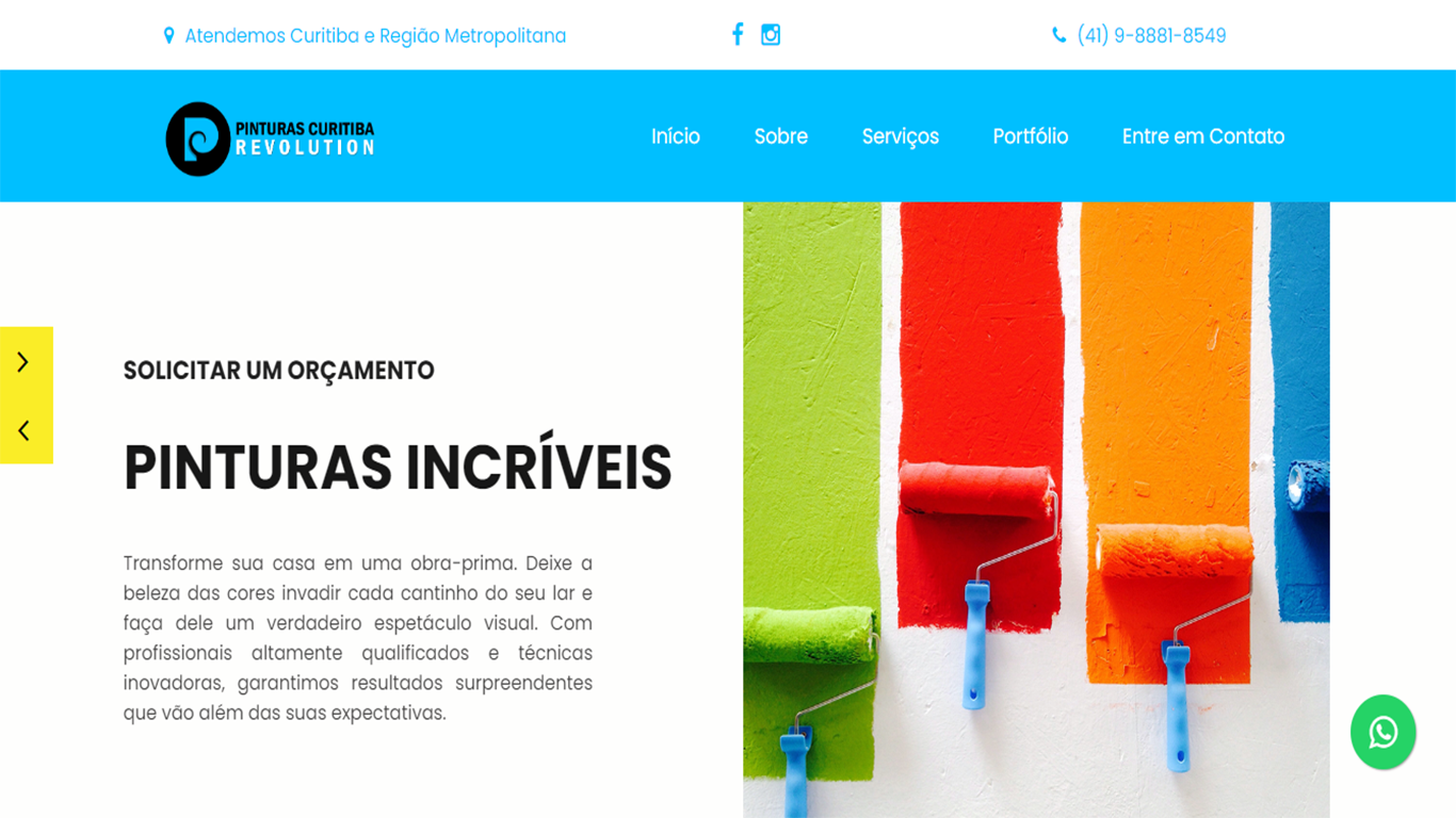 Criação de Site Pinturas Revolution